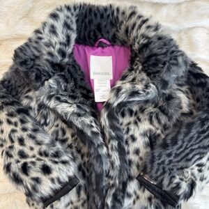 Diesel Faux Fur Leopard Print Coat